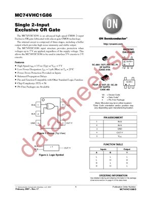 MC74VHC1G86DFT1G datasheet  